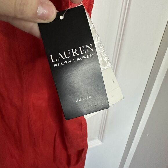 Lauren Ralph Lauren Island Hibiscus Red Straight Crop Leg Pants Size 14p 14 NWT - Picture 4 of 9